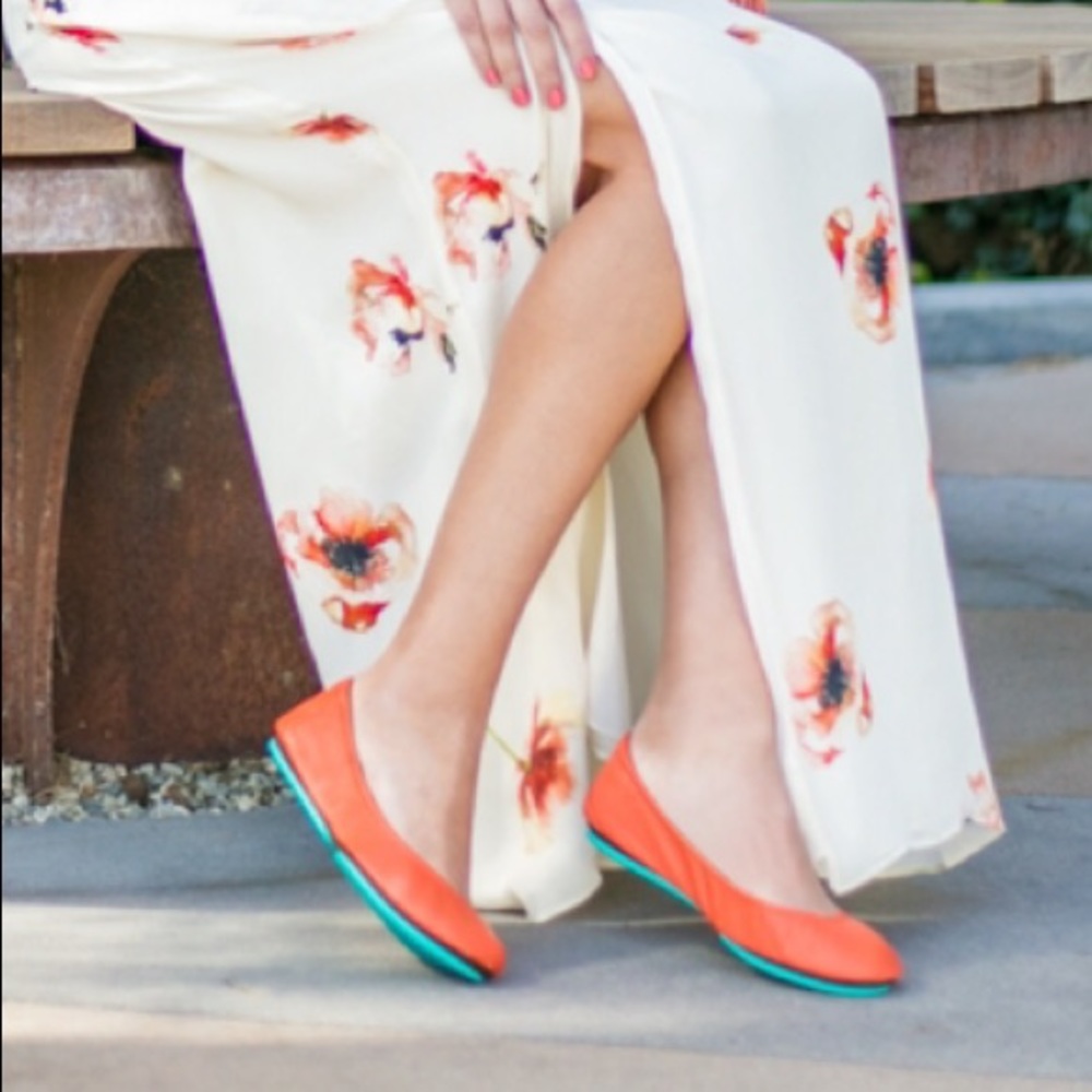 Tieks Tangerine Orange Comfort Slip On Flats
